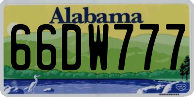 AL license plate 66DW777