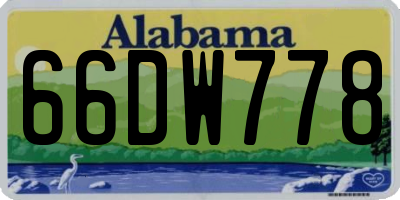 AL license plate 66DW778
