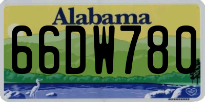AL license plate 66DW780