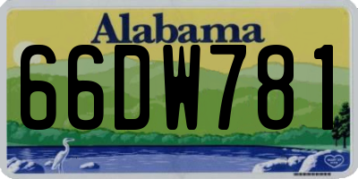 AL license plate 66DW781