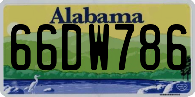 AL license plate 66DW786