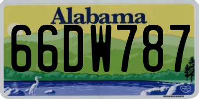 AL license plate 66DW787