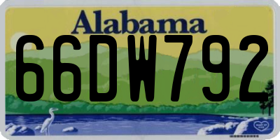 AL license plate 66DW792