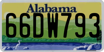 AL license plate 66DW793