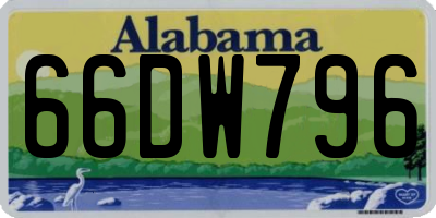 AL license plate 66DW796