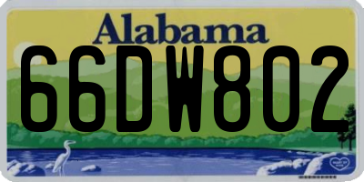 AL license plate 66DW802