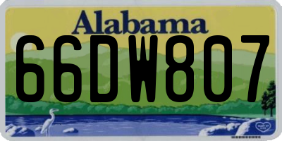 AL license plate 66DW807
