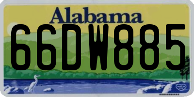 AL license plate 66DW885