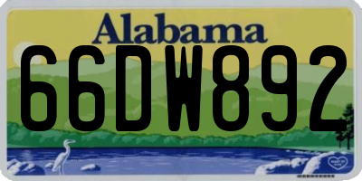 AL license plate 66DW892