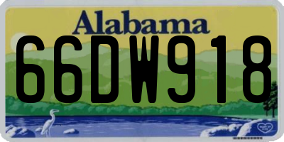 AL license plate 66DW918