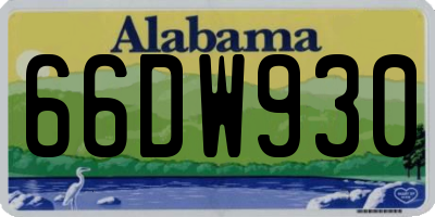 AL license plate 66DW930