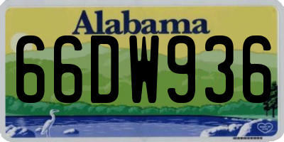AL license plate 66DW936