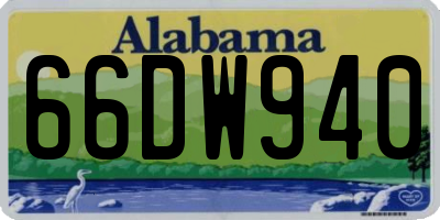 AL license plate 66DW940