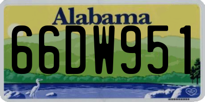 AL license plate 66DW951