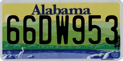 AL license plate 66DW953