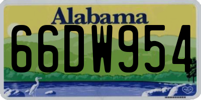 AL license plate 66DW954