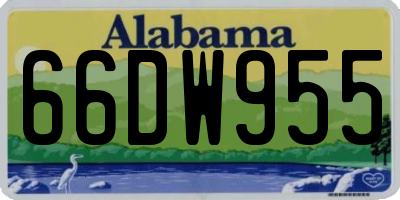 AL license plate 66DW955