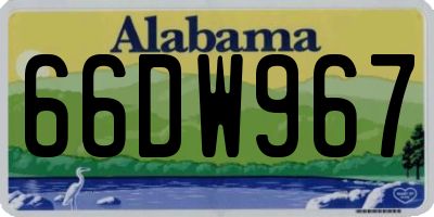 AL license plate 66DW967