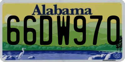 AL license plate 66DW970