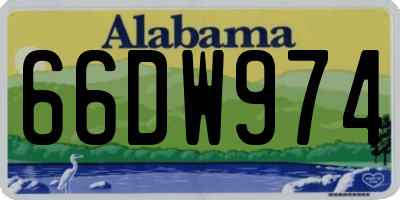 AL license plate 66DW974