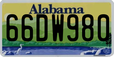 AL license plate 66DW980