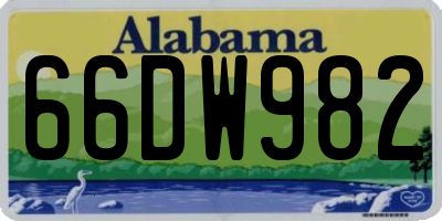 AL license plate 66DW982