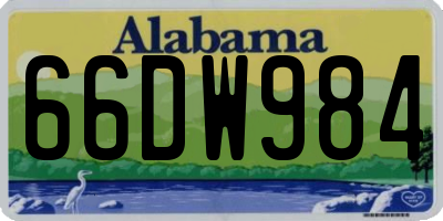 AL license plate 66DW984
