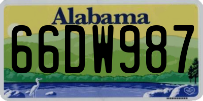AL license plate 66DW987