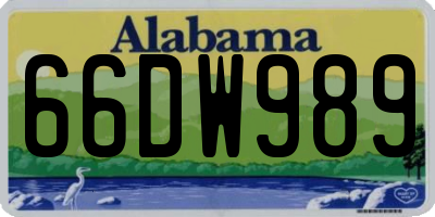AL license plate 66DW989