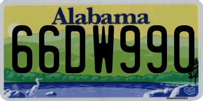 AL license plate 66DW990