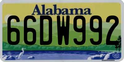 AL license plate 66DW992