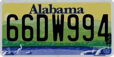 AL license plate 66DW994