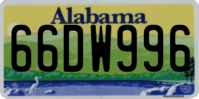 AL license plate 66DW996