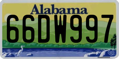 AL license plate 66DW997
