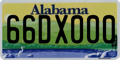 AL license plate 66DX000