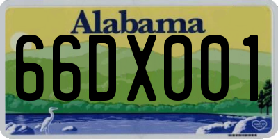 AL license plate 66DX001