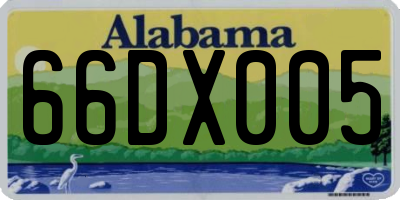 AL license plate 66DX005