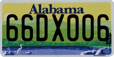 AL license plate 66DX006