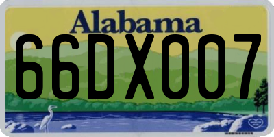 AL license plate 66DX007