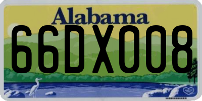 AL license plate 66DX008