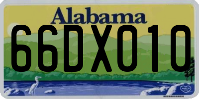 AL license plate 66DX010