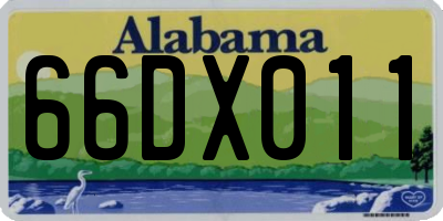 AL license plate 66DX011