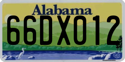 AL license plate 66DX012