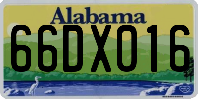 AL license plate 66DX016