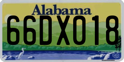 AL license plate 66DX018