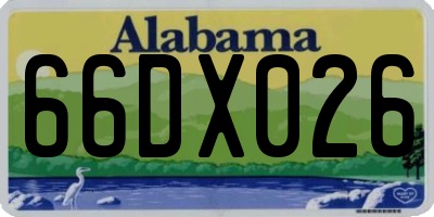 AL license plate 66DX026