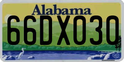 AL license plate 66DX030