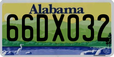 AL license plate 66DX032