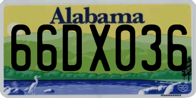 AL license plate 66DX036