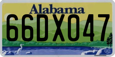 AL license plate 66DX047